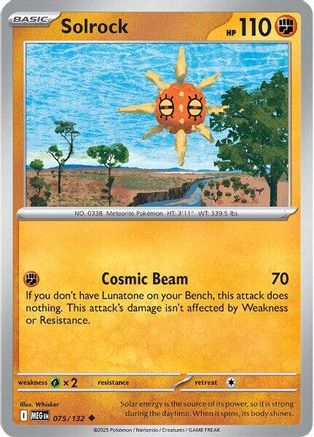 Solrock (75/132) - ME01 Mega Evolution Reverse Holofoil - Uncommon