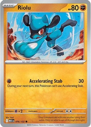 Riolu (76/132) - ME01 Mega Evolution Reverse Holofoil - Common