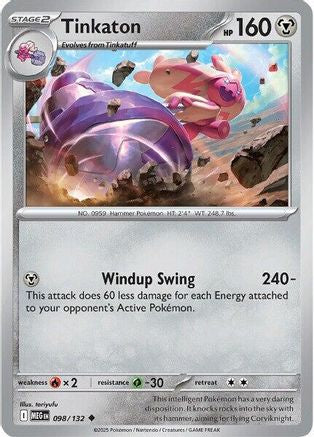 Tinkaton (98/132) - ME01 Mega Evolution Reverse Holofoil - Uncommon
