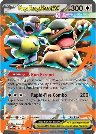 Mega Kangaskhan ex (104/132) - ME01 Mega Evolution Holofoil - Double Rare