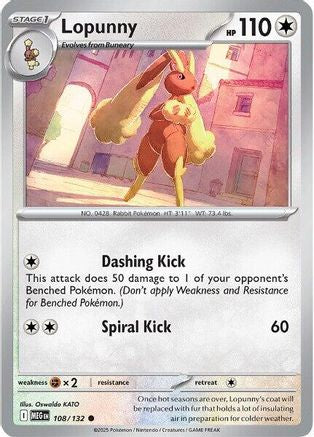 Lopunny (108/null) - ME01 Mega Evolution Reverse Holofoil - Common