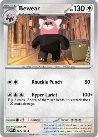 Bewear (112/132) - ME01 Mega Evolution Reverse Holofoil - Common