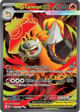 Mega Camerupt ex (156/132) - ME01 Mega Evolution Holofoil - Ultra Rare