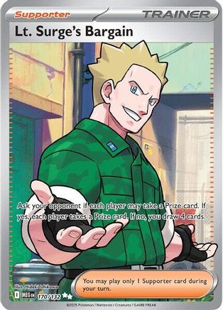 Lt. Surge's Bargain (170/132) - ME01 Mega Evolution Holofoil - Ultra Rare
