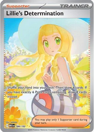 Lillie's Determination (184/132) - ME01 Mega Evolution Holofoil - Special Illustration Rare