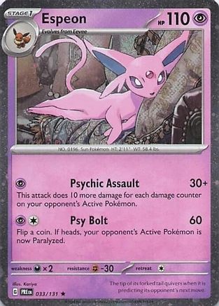 Espeon (Cosmos Holo) (33/131) - Miscellaneous Cards & Products Holofoil - Rare