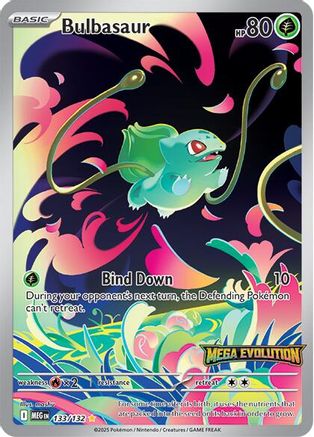 Bulbasaur (Mega Evolution Stamped) (133/132) - Miscellaneous Cards & Products Holofoil - Illustration Rare