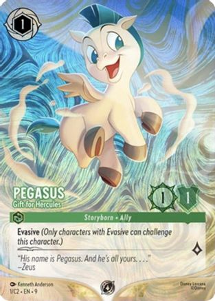 (001)  Pegasus - Gift for Hercules - Disney Lorcana Promo Cards  Holofoil