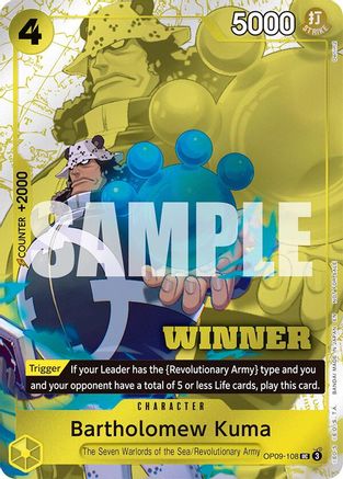 (OP09-108) Bartholomew Kuma (Winner Pack 2025 Vol. 4) - One Piece Promotion Cards Foil