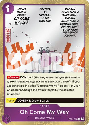 (EB01-038) Oh Come My Way (Pirate Foil) - Premium Booster -The Best- Vol. 2 Foil