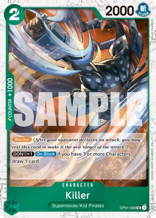 (OP01-039) Killer (Pirate Foil) - Premium Booster -The Best- Vol. 2 Foil