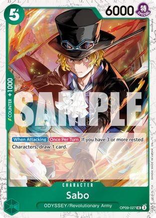 (OP09-027) Sabo - OP09-027 (Pirate Foil) - Premium Booster -The Best- Vol. 2 Foil