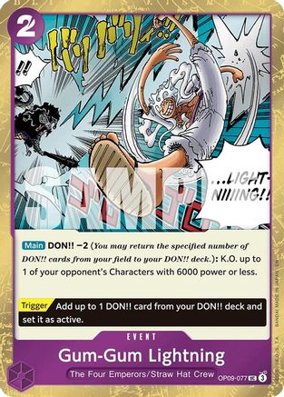 (OP09-077) Gum-Gum Lightning (Pirate Foil) - Premium Booster -The Best- Vol. 2 Foil
