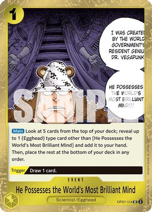 (OP07-114) He Possesses the World's Most Brilliant Mind (Pirate Foil) - Premium Booster -The Best- Vol. 2 Foil