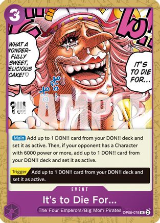 (OP08-076) It's to Die For (Reprint) - Premium Booster -The Best- Vol. 2 - Normal