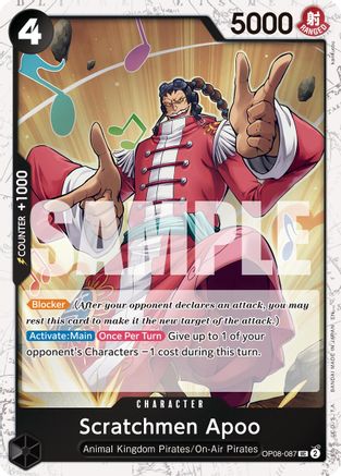(OP08-087) Scratchmen Apoo - OP08-087 (Pirate Foil) - Premium Booster -The Best- Vol. 2 Foil