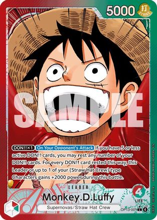 (OP13-001) Monkey.D.Luffy (001) (Alternate Art) - Carrying On His Will Foil