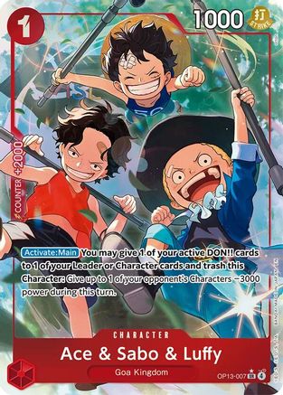 (OP13-007) Ace & Sabo & Luffy (Alternate Art) - Carrying On His Will Foil