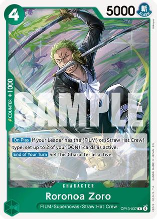 (OP13-037) Roronoa Zoro - Carrying On His Will Foil