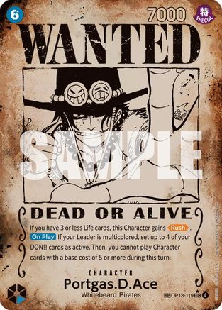 (OP13-119) Portgas.D.Ace (119) (Wanted Poster) - Carrying On His Will Foil