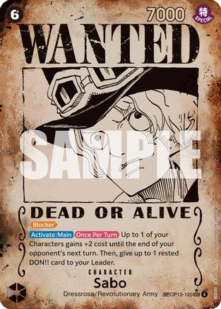 (OP13-120) Sabo (120) (Wanted Poster) - Carrying On His Will Foil