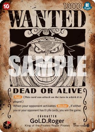 (OP09-118) Gol.D.Roger - OP09-118 (SP) (Wanted Poster) - Carrying On His Will Foil