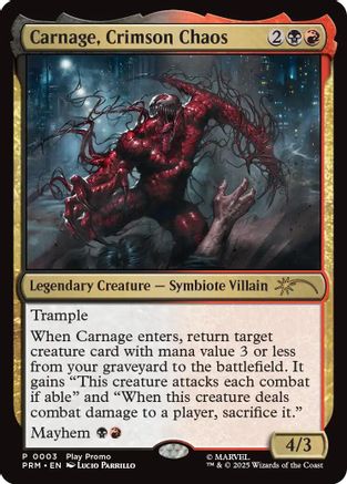 Carnage, Crimson Chaos (PLAY-003) - Play Promos