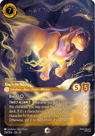 (224/204)  Simba - King in the Making (Enchanted) - Whispers in the Well  Holofoil