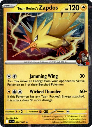 Team Rocket's Zapdos (Cosmos Holo) (70/182) - Miscellaneous Cards & Products Holofoil - Promo