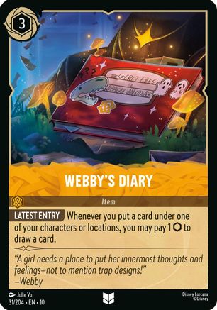 (031/204)  Webby's Diary - Whispers in the Well  Cold Foil