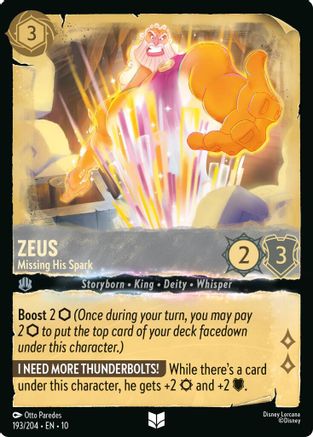 (193/204)  Zeus - Missing His Spark - Whispers in the Well  Cold Foil