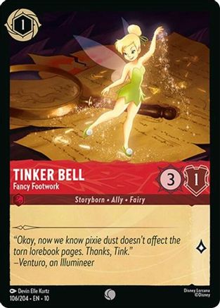 (106/204)  Tinker Bell - Fancy Footwork - Whispers in the Well  Cold Foil