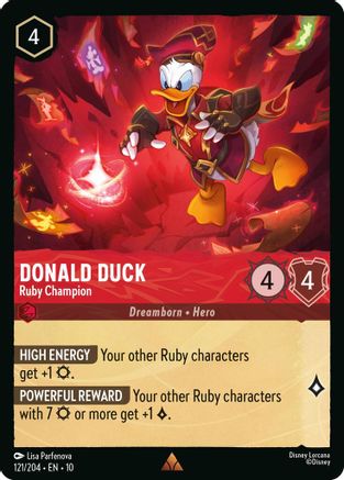 (121/204)  Donald Duck - Ruby Champion - Whispers in the Well  Cold Foil