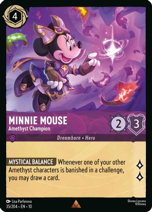 (035/204)  Minnie Mouse - Amethyst Champion - Whispers in the Well  Normal