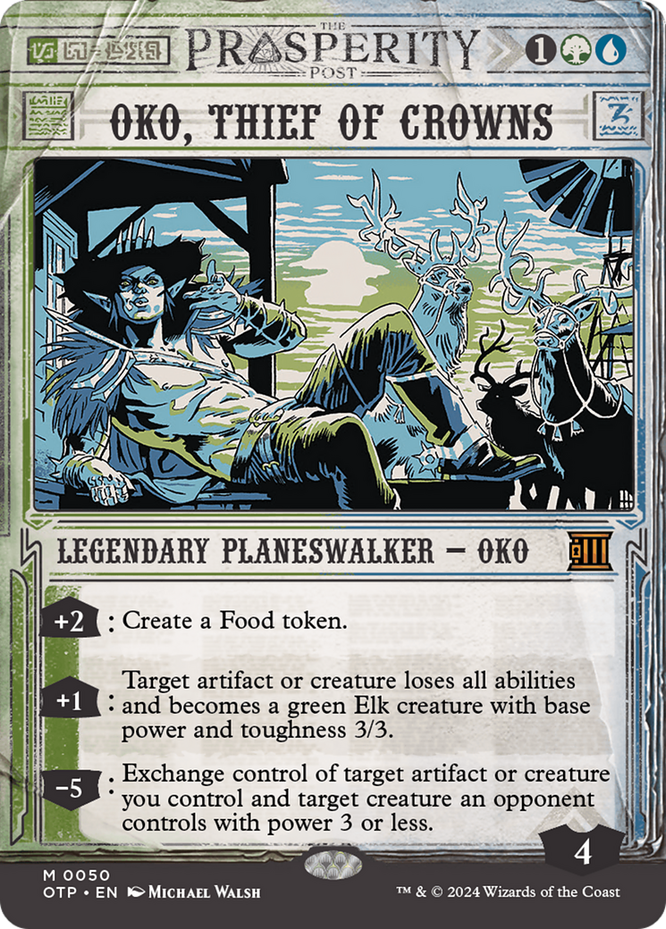 Oko, Thief of Crowns (OTP-050) - Breaking News: (Showcase) (Borderless) Foil