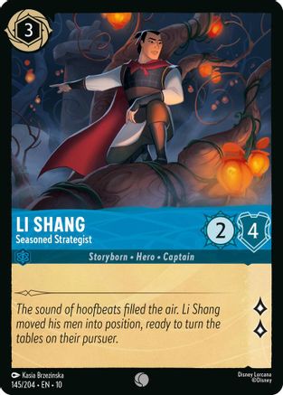 (145/204)  Li Shang - Seasoned Strategist - Whispers in the Well  Cold Foil