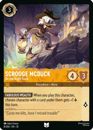 (008/204)  Scrooge McDuck - On the Right Track - Whispers in the Well  Cold Foil