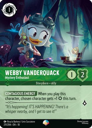 (211/204)  Webby Vanderquack - Mystery Enthusiast (Epic) - Whispers in the Well  Holofoil