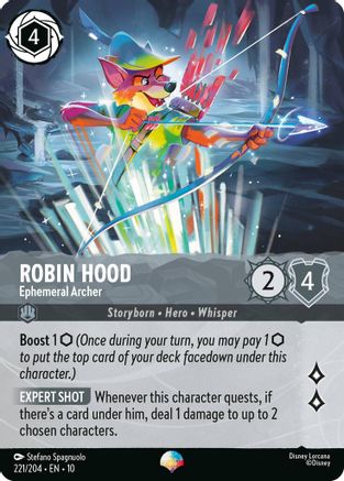 (221/204)  Robin Hood - Ephemeral Archer (Epic) - Whispers in the Well  Holofoil