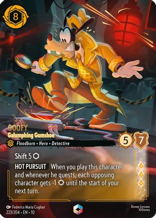 (223/204)  Goofy - Galumphing Gumshoe (Enchanted) - Whispers in the Well  Holofoil