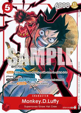 (ST01-012) Monkey.D.Luffy - ST01-012 (3rd Anniversary Tournament 3 Brothers Pack) - Carrying On His Will: 3rd Anniversary Tournament Cards Normal