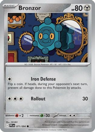 Bronzor (71/094) - ME02 Phantasmal Flames Reverse Holofoil - Common