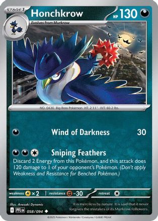 Honchkrow (58/null) - ME02 Phantasmal Flames  - Uncommon