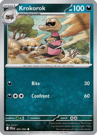 Krokorok (65/null) - ME02 Phantasmal Flames Reverse Holofoil - Common