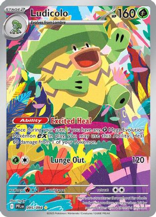 Ludicolo (95/094) - ME02 Phantasmal Flames Holofoil - Illustration Rare