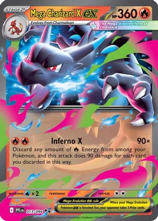 Mega Charizard X ex (13/094) - ME02 Phantasmal Flames Holofoil - Double Rare