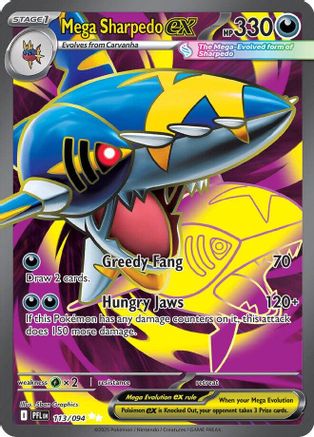 Mega Sharpedo ex (113/094) - ME02 Phantasmal Flames Holofoil - Ultra Rare