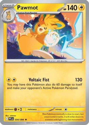 Pawmot (34/094) - ME02 Phantasmal Flames Reverse Holofoil - Rare