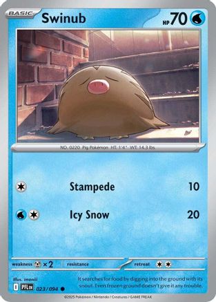 Swinub (23/094) - ME02 Phantasmal Flames Reverse Holofoil - Common