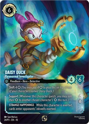 (024)  Daisy Duck - Paranormal Investigator (Store Championship) - Disney Lorcana Promo Cards  Holofoil